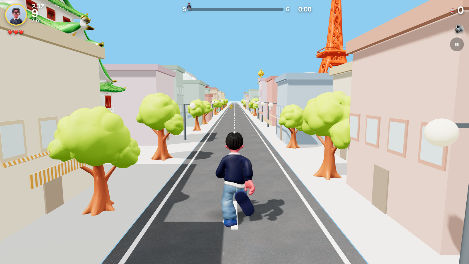 ナゴヤ人間RUN 3D のゲーム画面